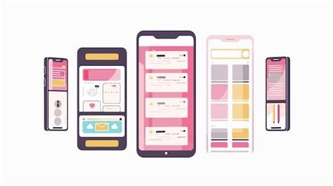 Premium Vector Abstract Mobile App Concept Design With User Interface