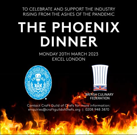 Craft Guild of Chefs and the BCF announce 2023 Phoenix Dinner date