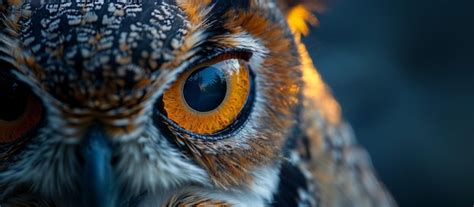 Extreme Closeup Of A Beautiful And Impressive Owls Eye Iris Pupil