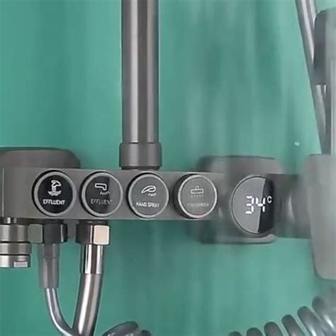 QUITE Grey Digital Shower Faucet Set Bathroom Hot Cold Mixer