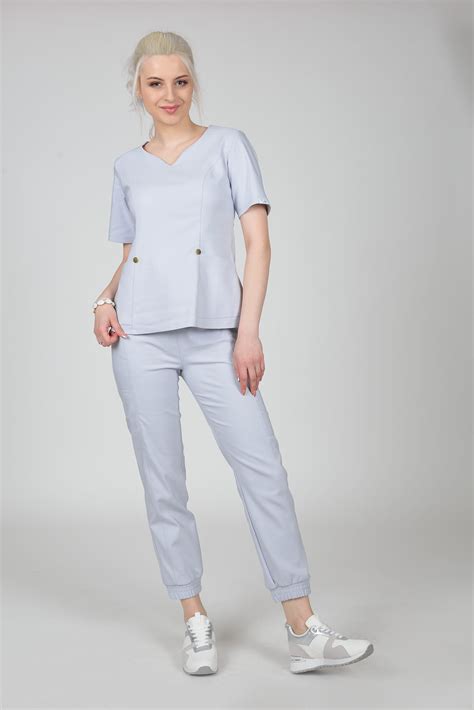 Bluzka medyczna damska Scrubs GlamComfort Warm Gray Odzież Medyczna