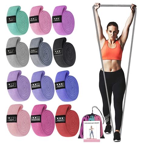 105lb Long Resistance Loop Band Set Unisex Fitness Yoga Elastic Bands