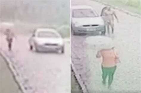 Terrifying Moment Naked Man Chases Woman Down Deserted Road And Tries