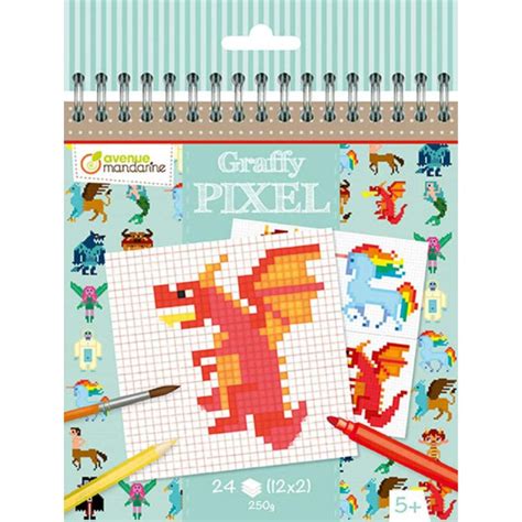 Carnet De Coloriage Graffy Pixel Cr Atures Fantastiques Feuilles