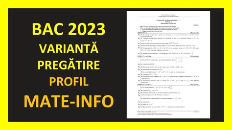 BACALAUREAT MATEMATICA 2023 VARIANTA SESIUNE VARA SIMULARE MODEL