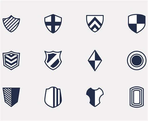 Simple Medieval Shield Icon Set