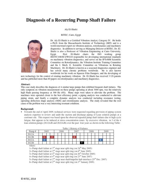 Diagnosis of A Recurring Pump Shaft Failure | PDF | Pump | Classical Mechanics