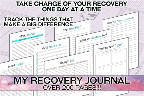 Addiction Recovery Journal Worksheets Journal Your Sobriety Etsy