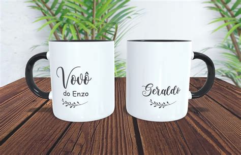 Caneca Preta Vov Elo Produtos Especiais