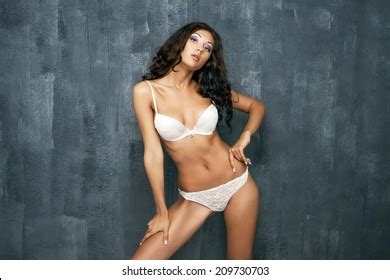 Sexy Bikini Model Wall Studio Stock Photo 147265364 Shutterstock