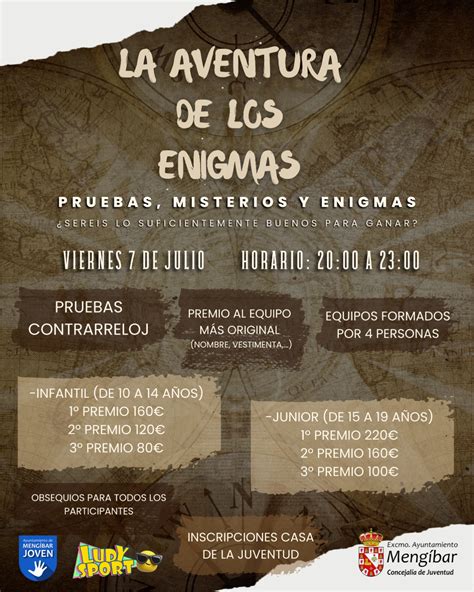 GYMKANA JUVENIL "LA AVENTURA DE LOS ENIGMAS" - Ayuntamiento de Mengíbar