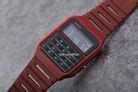 Casio General CA 53WF 4BDF Data Bank Digital Dial Red Resin Band