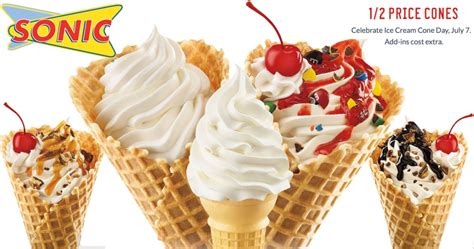 Sonic Drive In 12 Price Ice Cream Cones July 7th