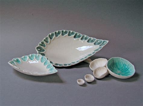 Fine Textured Porcelain Pieces With Glass Inlays And Translucent