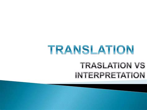 Translation Ppt