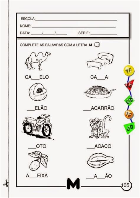 Atividade Com A Letra M 1 Ano - 1º Ano - Atividades de Português com a Letra M ~ escolar