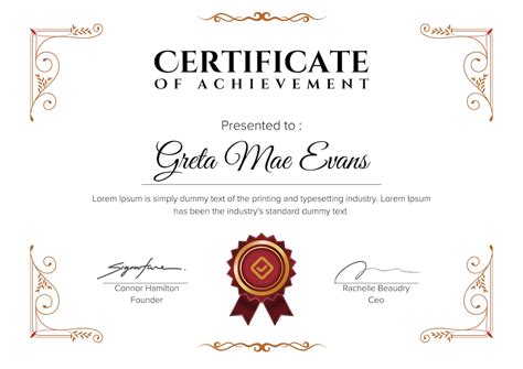 Editable Certificate Of Achievement Customizable Award Etsy