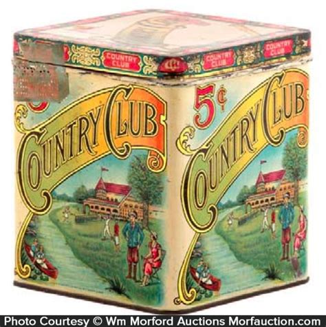 Country Club Cigar Tin • Antique Advertising