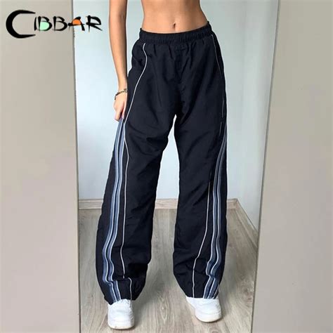 CIBBAR Pantalon De Surv Tement D Contract Pour Femme Streetwear Jogging