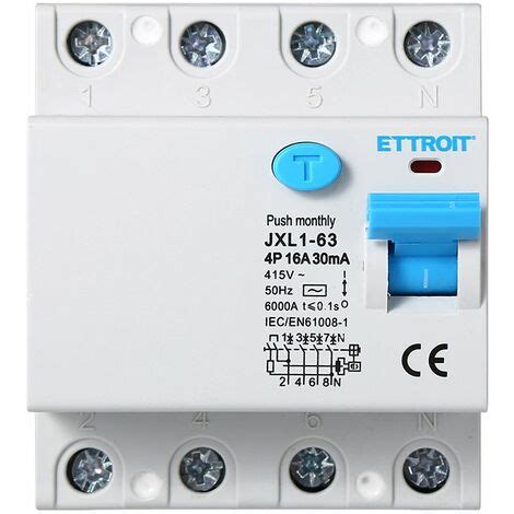 Interruttore Salvavita Differenziale Puro 4P 16A 6kA 30mA 380V 2 Pezzi