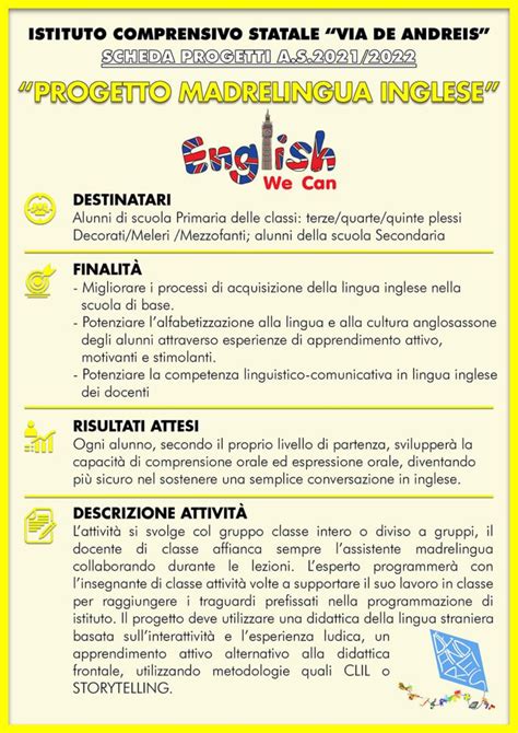 Progetto Madrelingua Inglese E Certificazioni Linguistiche