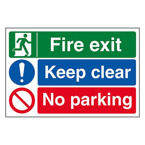 Fire Exit / Keep Clear / No Parking | Multi-Message Fire Exit | Fire ...