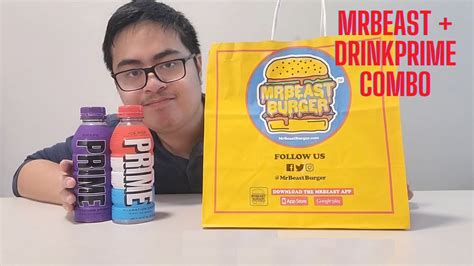 Eating Mrbeast Burger Drinking Prime Youtube