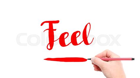 verb feel written   white background colourbox