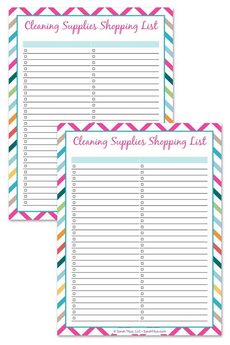 Cleaning Binder Cleaning Supplies Shopping List Sarah Off