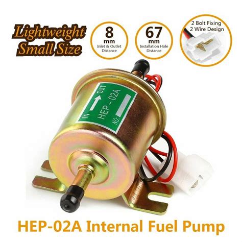 Universal 12v Electric Fuel Pump Hep 02a 4 7psi Inline Low Pressure Gas