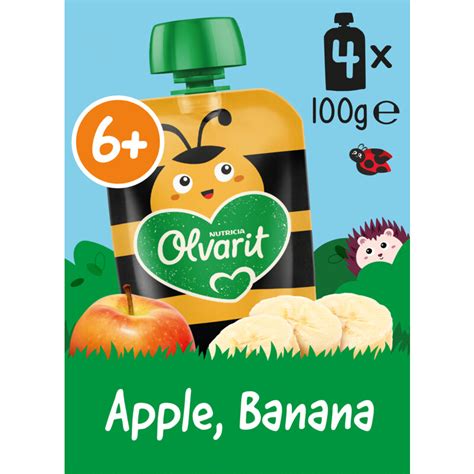 Olvarit Knijpfruit Appel Banaan 6m 4 Pack Reserveren Albert Heijn