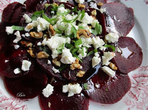 Carpaccio de betteraves rouges au féta Les petits plats de Béa