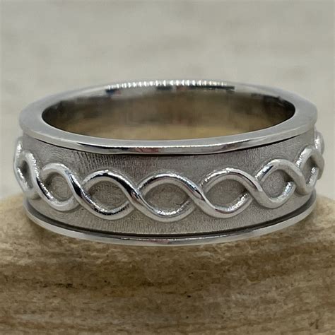 Infinity Symbol Mans Wedding Ring Eternity 7mm Wide Comfort Fit Design ...