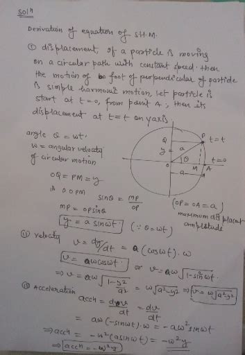 What are characteristics of SHM Derive an expression for (a ...