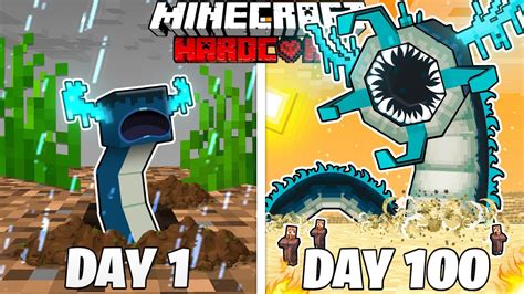 I Survived 100 Days As A WARDEN WORM In HARDCORE Minecraft YouTube