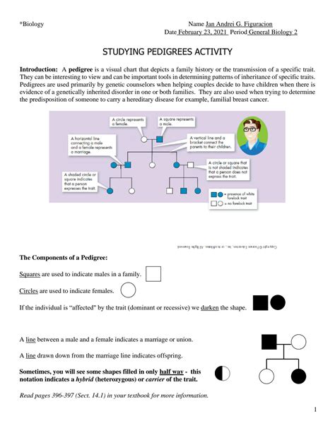 Solution Pedigree Analysis Worksheet With Answers Studypool