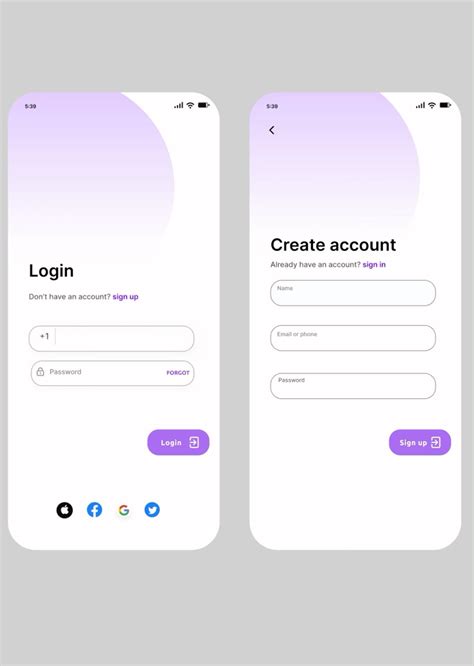 Mobile app Login & Signup UI concept | Mobile app design inspiration ...