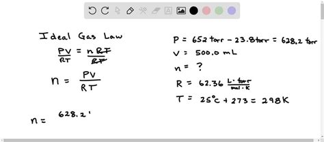 Solved Question A Sample Of Oxygen Gas Is Collected Over Water At