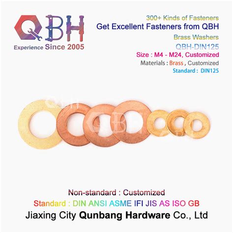 Qbh OEM ODM DIN125 Flat Brass Copper DIN 125 Phosphor Bronze Washers