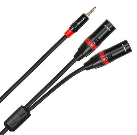 Rannsgeer 35mm Trs Stereo To Dual Xlr Male Y Splitter 12 Feet Cable