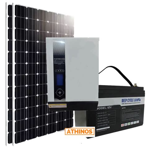 2000VA Hybrid Inverter with 1920WH Lithium Battery and 1100W Solar ...