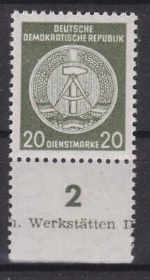 DDR Dienstmarke Nr 22 XI WZ 2 x I postfrisch Unterrand tief geprüft