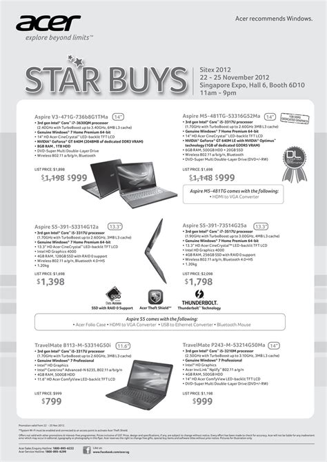 Acer Notebooks Page 7 Brochures From Sitex 2012 Singapore On Tech