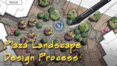 How To Design Landscape Plaza Design Process Time Lapse Youtube