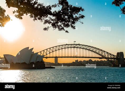 Sydney, Harbour Bridge Sunset Stock Photo - Alamy