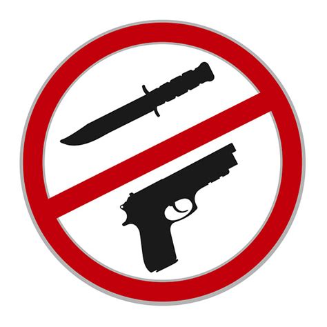 No Weapons Allowed Sign Vector Illustrations Creative Market