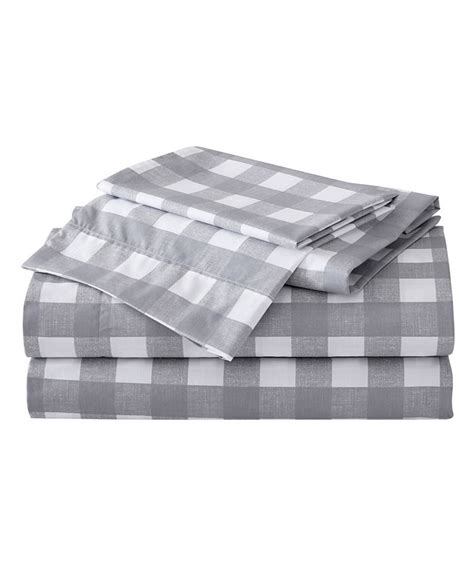 Eddie Bauer Lakehouse Plaid Cotton Percale 4 Piece Sheet Set Full Macys