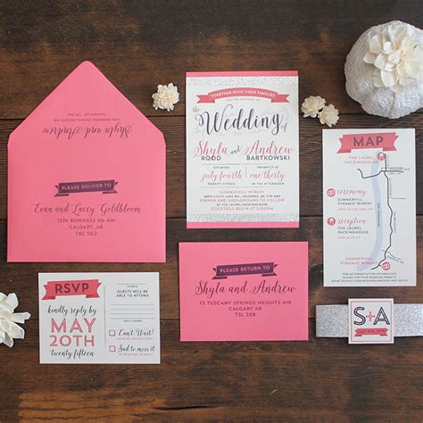 Modern Glam Wedding Invitation Suite — Wedding Invitations Calgary Canmore And Banff