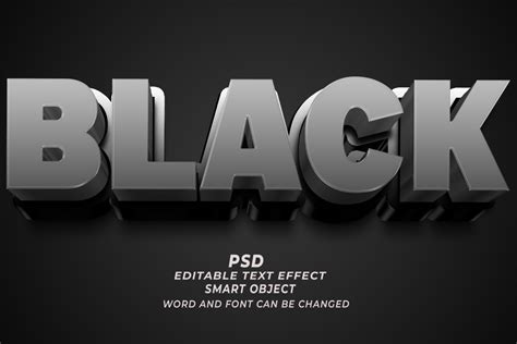 Black Psd 3d Editable Text Effect Graphic By Truevector · Creative Fabrica