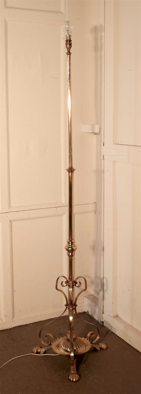 Arts And Crafts Brass Floor Lamp Rococo Standard Lamp